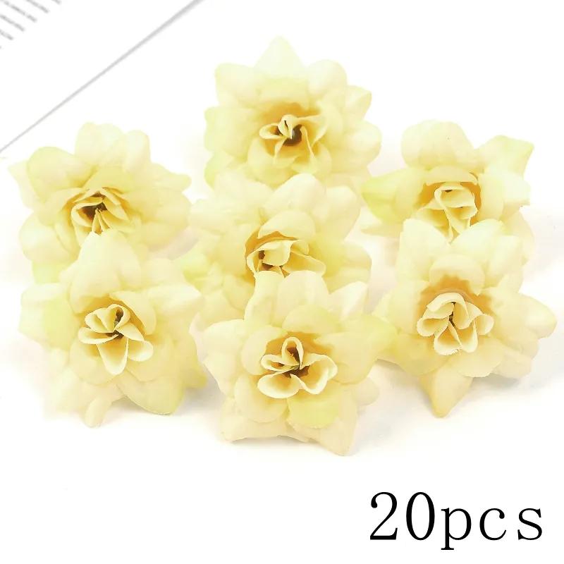 Orange Artificial Flowers Heads Silk Fake Flowers for Home Decor Party Marriage Wedding Decoration DIY Wreath Gifts Accessories