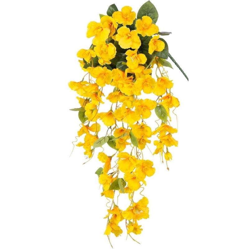 Cascading Hanging Flower Accent, Artificial Silk Wall Decoration 22.8in for Porch Window Entryway and Room Home Display