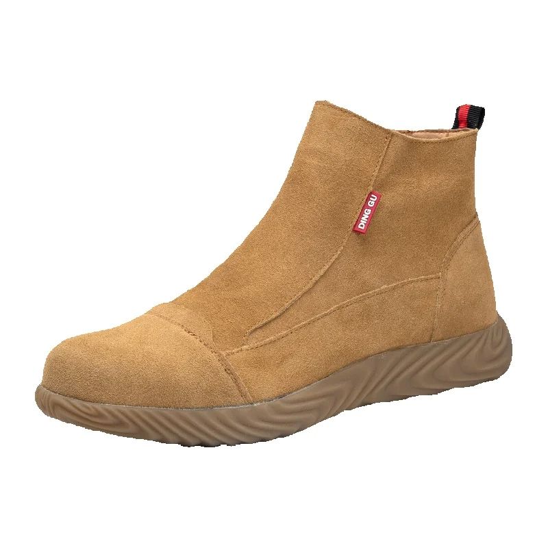 Men's Work Shoes Anti Scalding Welding Boots Steel Safety Boots Men Puncture-Proof Indestructible Shoes Cowhide Protective Shoes