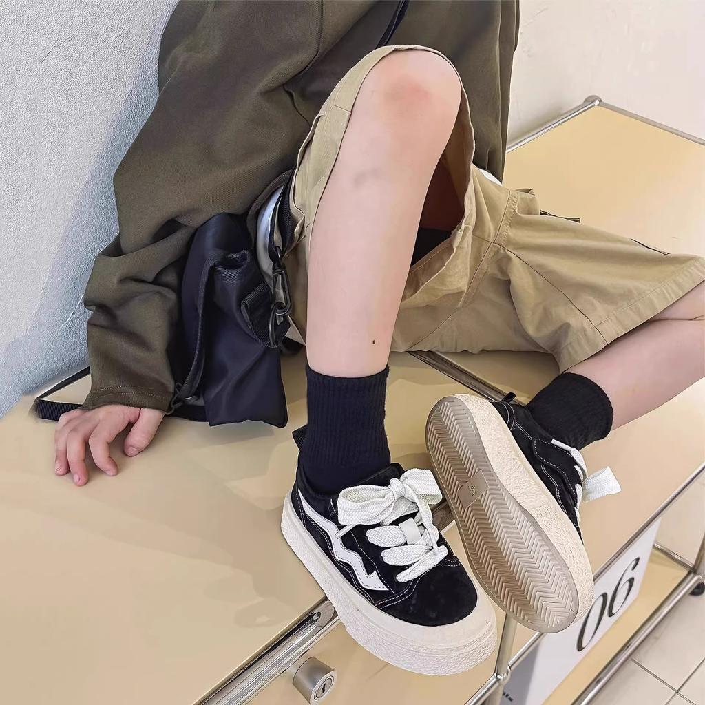 Girls board shoes spring and autumn boys sports shoes children platform canvas shoes muffin shoes girls casual low-top trendy cool