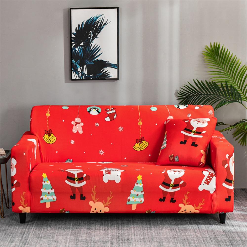 Christmas Sofa Cover Stretchable Full Coverage Slipcovers for All Seasons Fabric Sofa Protector