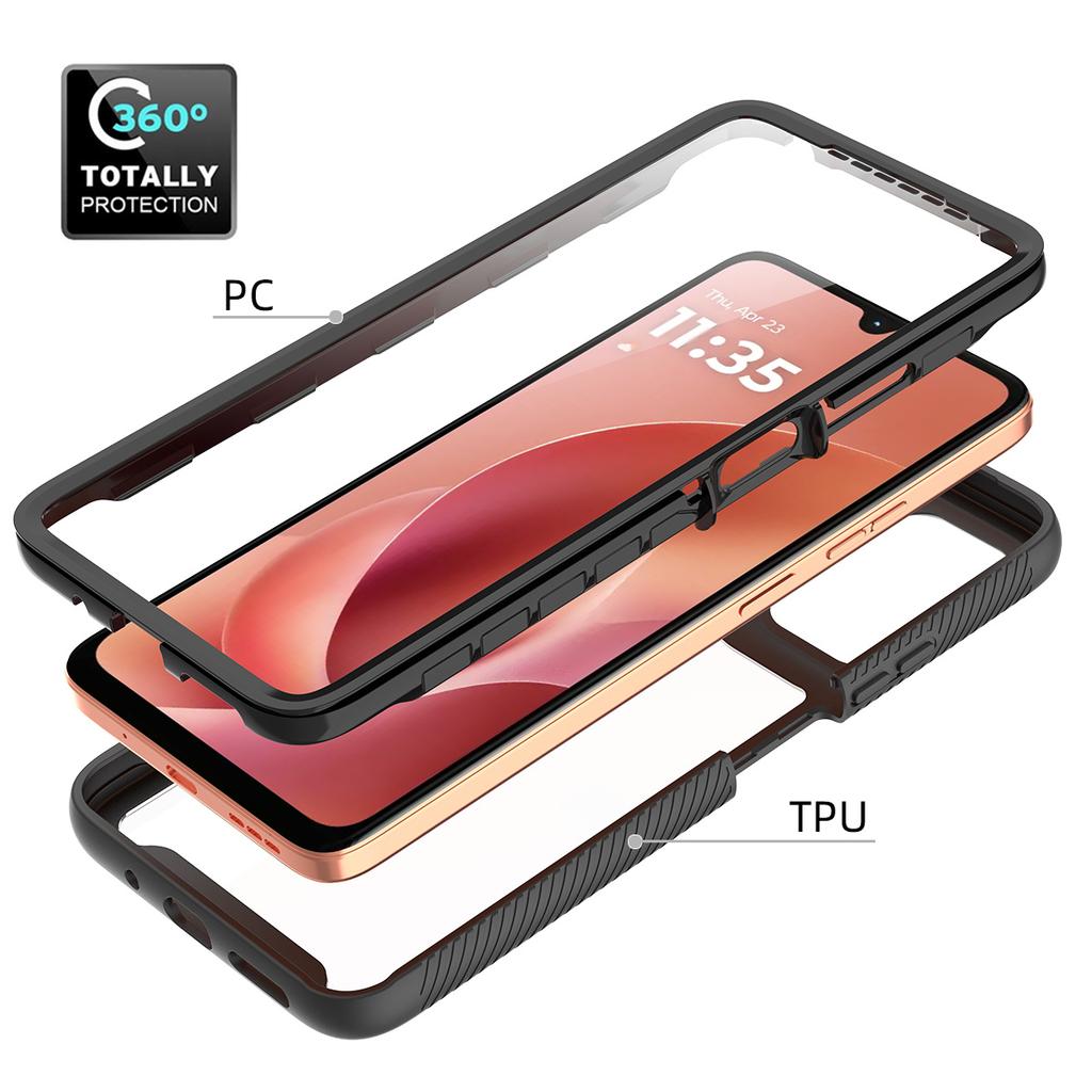 For Motorola G06 Moto G05 G04 G55 G35 G56 G86 G60 G50 5G Shockproof Phone Case 360Degree Full Coverage Transparent Cover Built-in Screen Protector