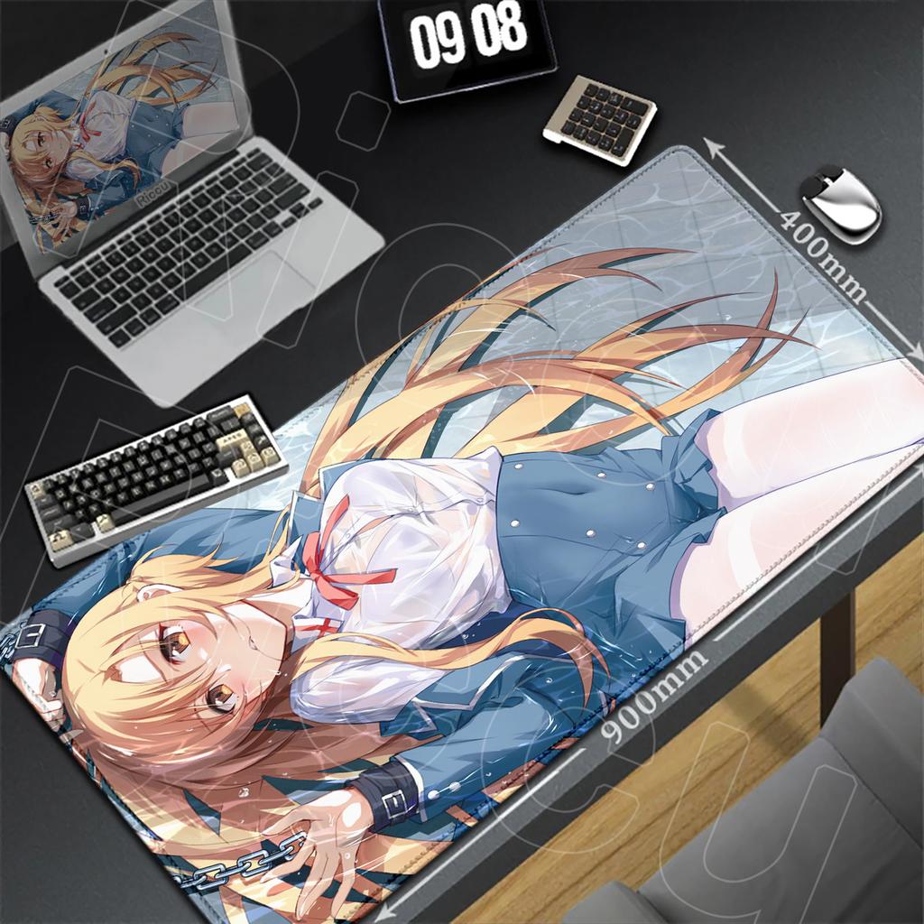 Non-slip Large E-sport Gamer Desk Carpet Hot Anime Sword Art Online SAO Mousepad XXL Kawaii Girl Asuna Yuuki Laptop Keyboard Mat