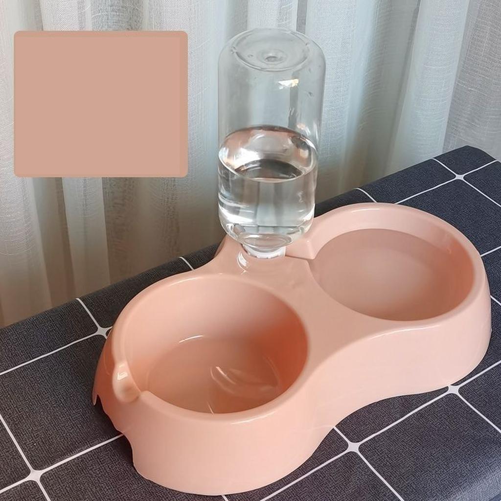 Dog Bowls, Food and Water Bowl Set with Water Dispenser and Stainless Steel Bowl for Cats and Small Dogs