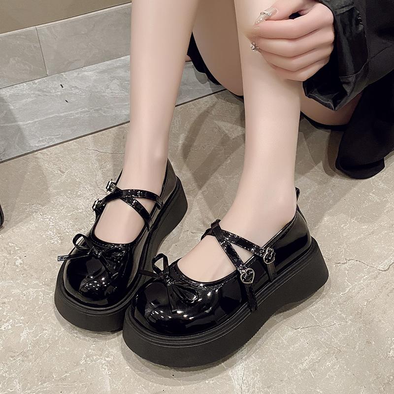 Fashion Vintage Thick Soles with Skirts Mary Jane 2025 Spring and Summer New Height-matching Small Leather Shoes Woman