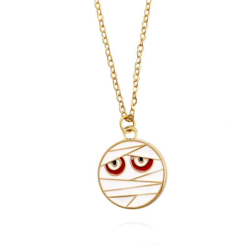 Funny Mummy Face Pendant Necklace - Creative Cartoon Friendship Accessory