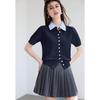 Women's Faux Two-Piece Knit Short Sleeve Top