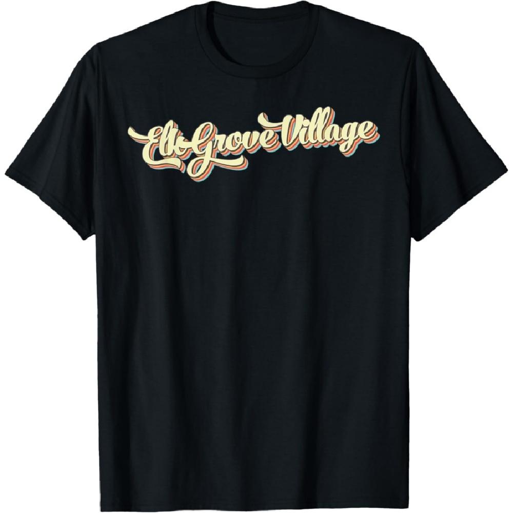 Элк Гроув Виллидж Футболка Ретро Арт Бейсбольный Шрифт Винтажная Футболка XXXXXL чёрный