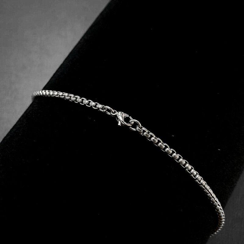 

Square Beads Box Chain Pure Titanium 3/4mm Ornament Hip Hop Couple Necklace Necklace Stylish Fashion Men Trendy Amulet Natural 3*200mm Lobster Clasp Bracelet*1