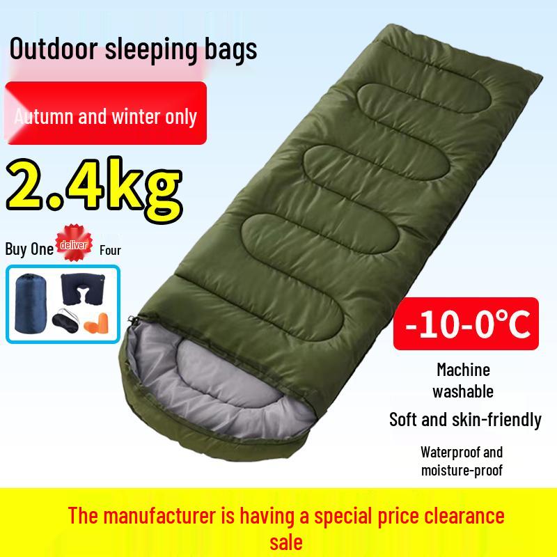 Vier-Jahreszeiten Erwachsenen-Schlafsack: Dick, Kältefest, Perfekt für Outdoor-Wintercamping