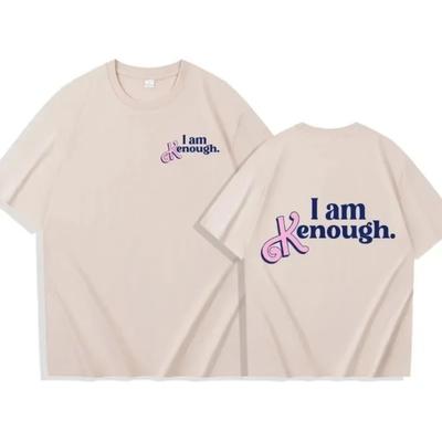 T-shirt tendance pour hommes Y2K Tops Marque I Am Kenough Impression de lettres T-shirt Été Manches courtes T-shirt Mode femme Col rond Haut