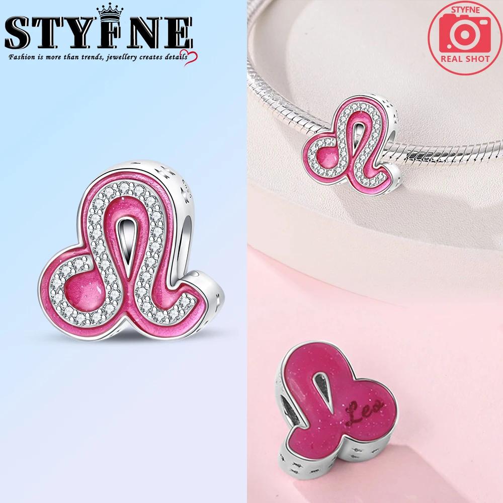 Pink Series Copper Alphabet Charms Beads Cute Letter Fit Original Bracelet Bangle Necklace Diy Jewelry