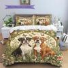 Two Boxer dogs Pattern Bedding Home Decoration Birthday Gift (1 * duvet cover + 2 * pillowcase, without core)