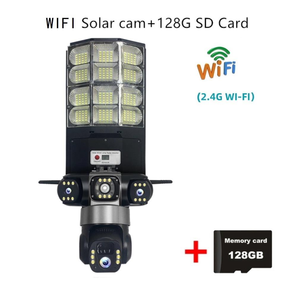 Moniteur Solaire 4G Multifonction Basse Consommation Télécommande Réverbère WIFI Caméra Intelligente Trois Écrans