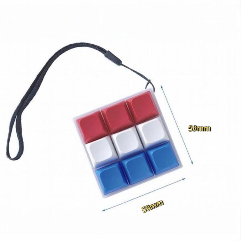 9 Tangenter Bärbar Tangentbord Klicker Fidget Nyckelring Set Knappar För Sensorisk Stresslindring Idealisk För Kontor Resa Leksaksväska Hänge