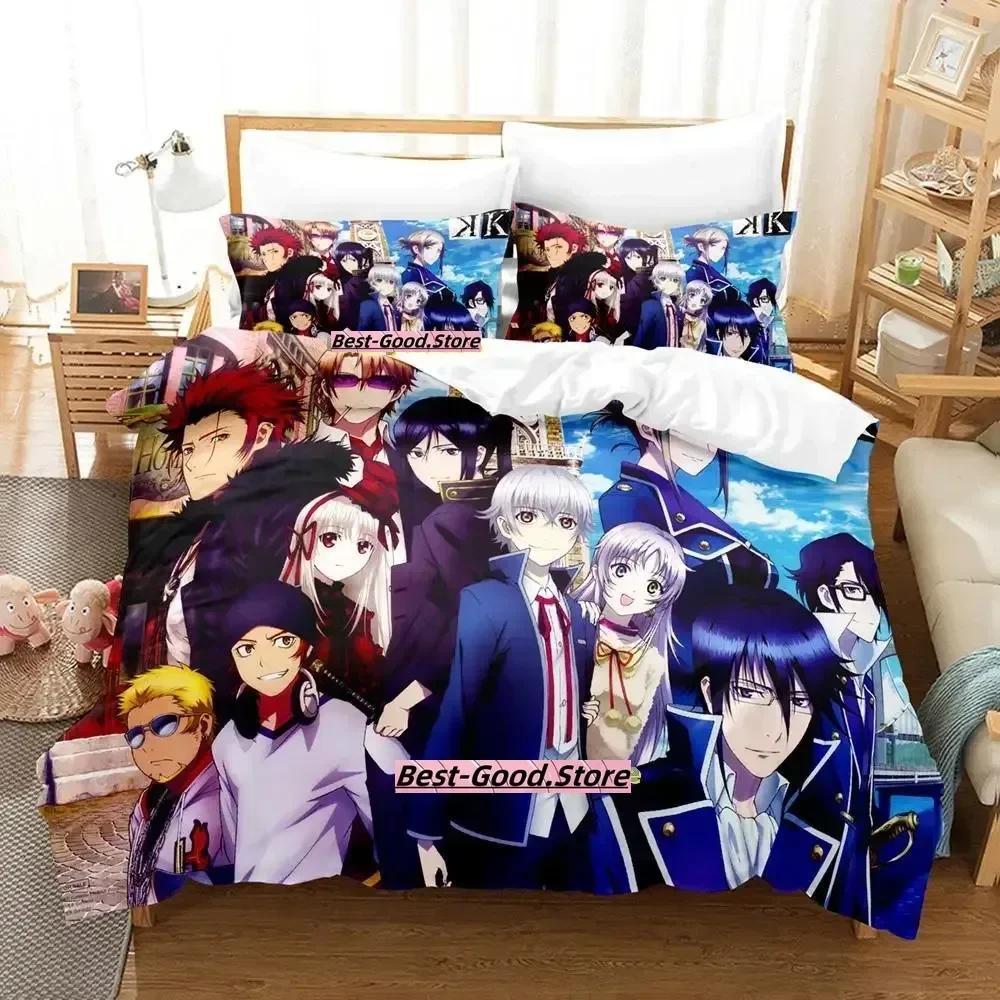 Anime K project Mikoto Suoh No Blod! No Bone! No Ash! Beding Set Printed With Pilowcase Bed Soft Duvet Cover Quen Super King-Sized Dimensionsd