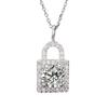 Elegant 1 Carat Moissanite Lock Pendant Necklace in S925 Sterling Silver for Women