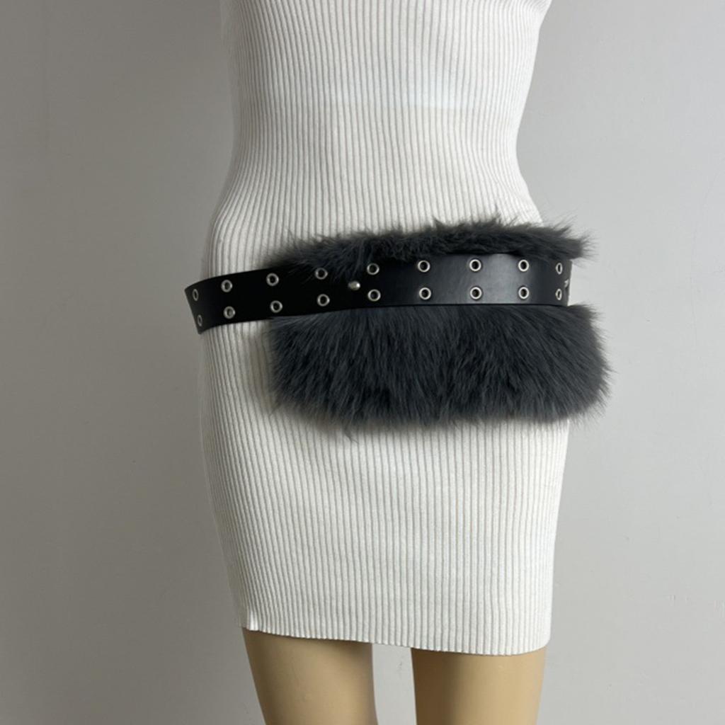Gothic Waist Belt Stylish Furred Waist Chain Belt Elaborate Chain Belly Chain for Dress Cowboy Belt Waist Chain