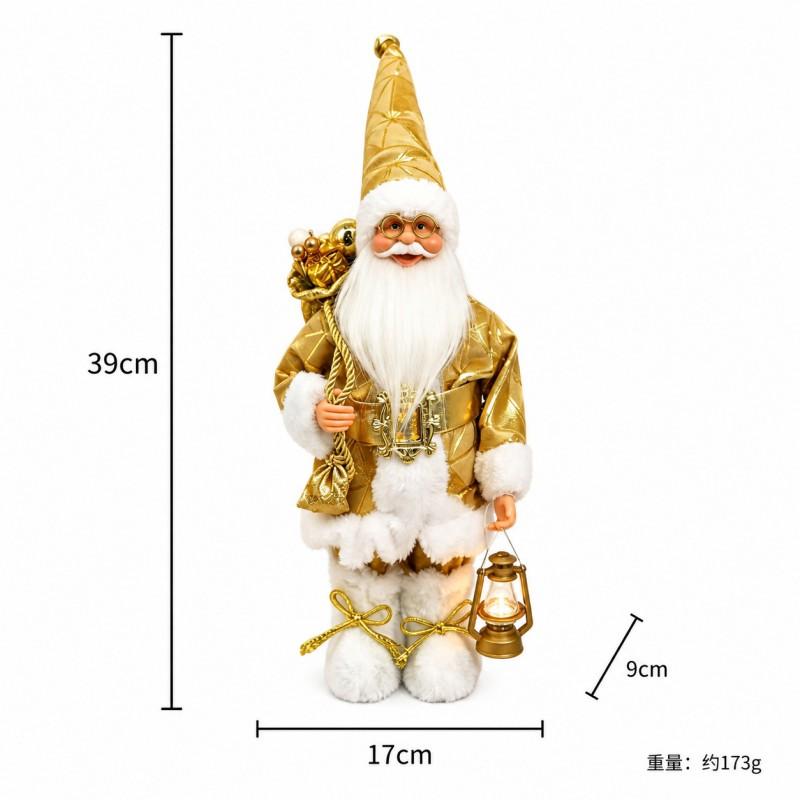 12 Inch Standing Santa Claus Plush Figurine Christmas Decoration Display Ornament Home Tree Table