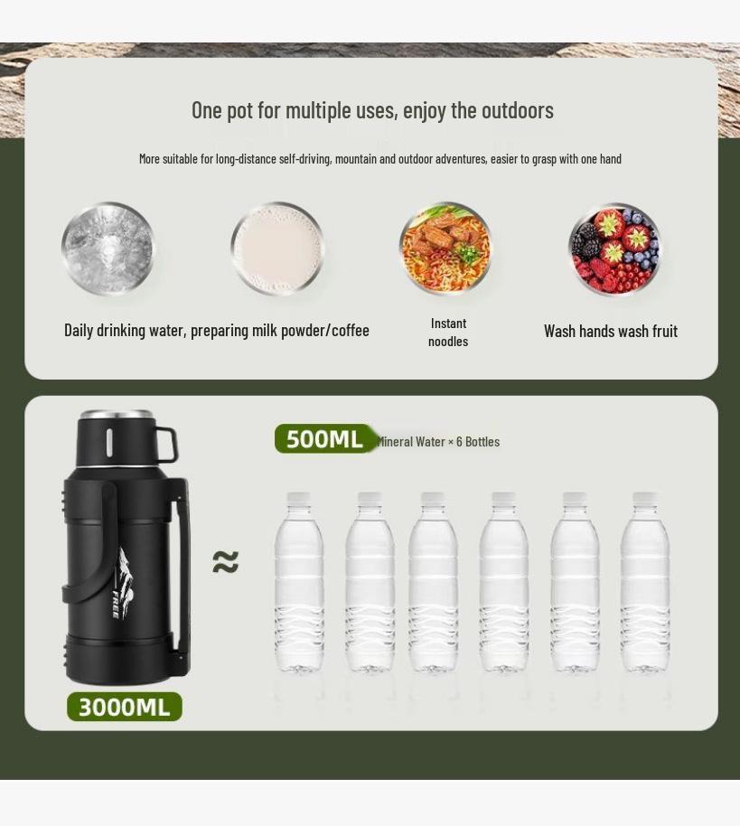 Large Capacity 304 Stainless Steel Insulated Thermos Cup for Travel and Home
