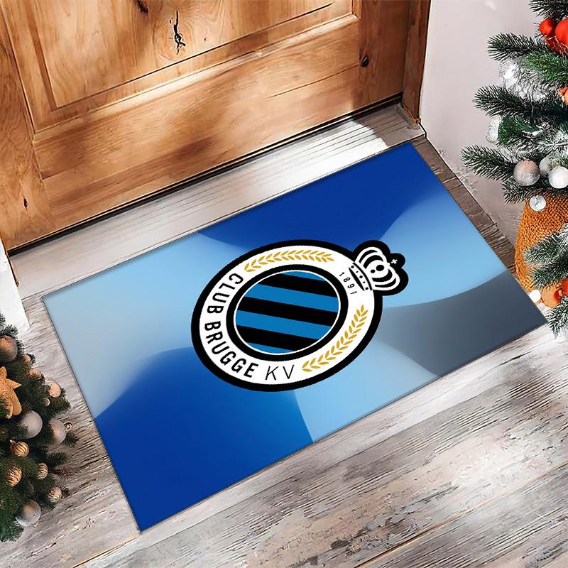 Club Brugge FC Soccer Football Pattern Soft Area Rug Non Slip Indoor Floor Carpet Sports Decor Mat for Bedroom