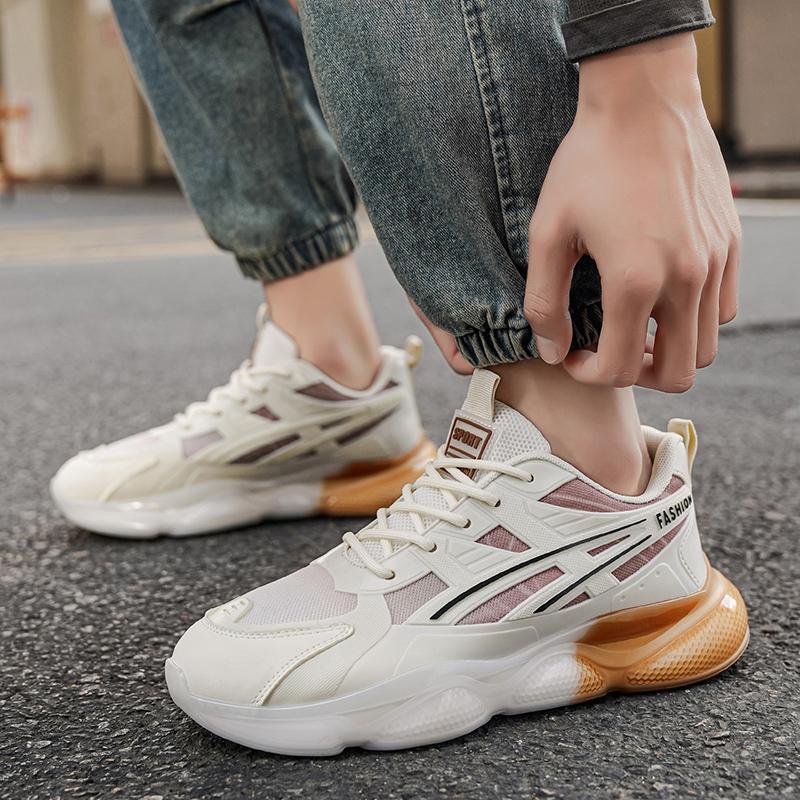 2026 New Air Cushion Chunky Sneakers Breathable Mesh Height Boost Shock Absorbing Non-Slip Wear-Resistant Casual Sports Shoes