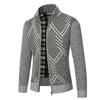 European Style Men's Fleece Stand Collar Cardigan Sweater - Thickened Knitwear, Plus Size Outerwear
