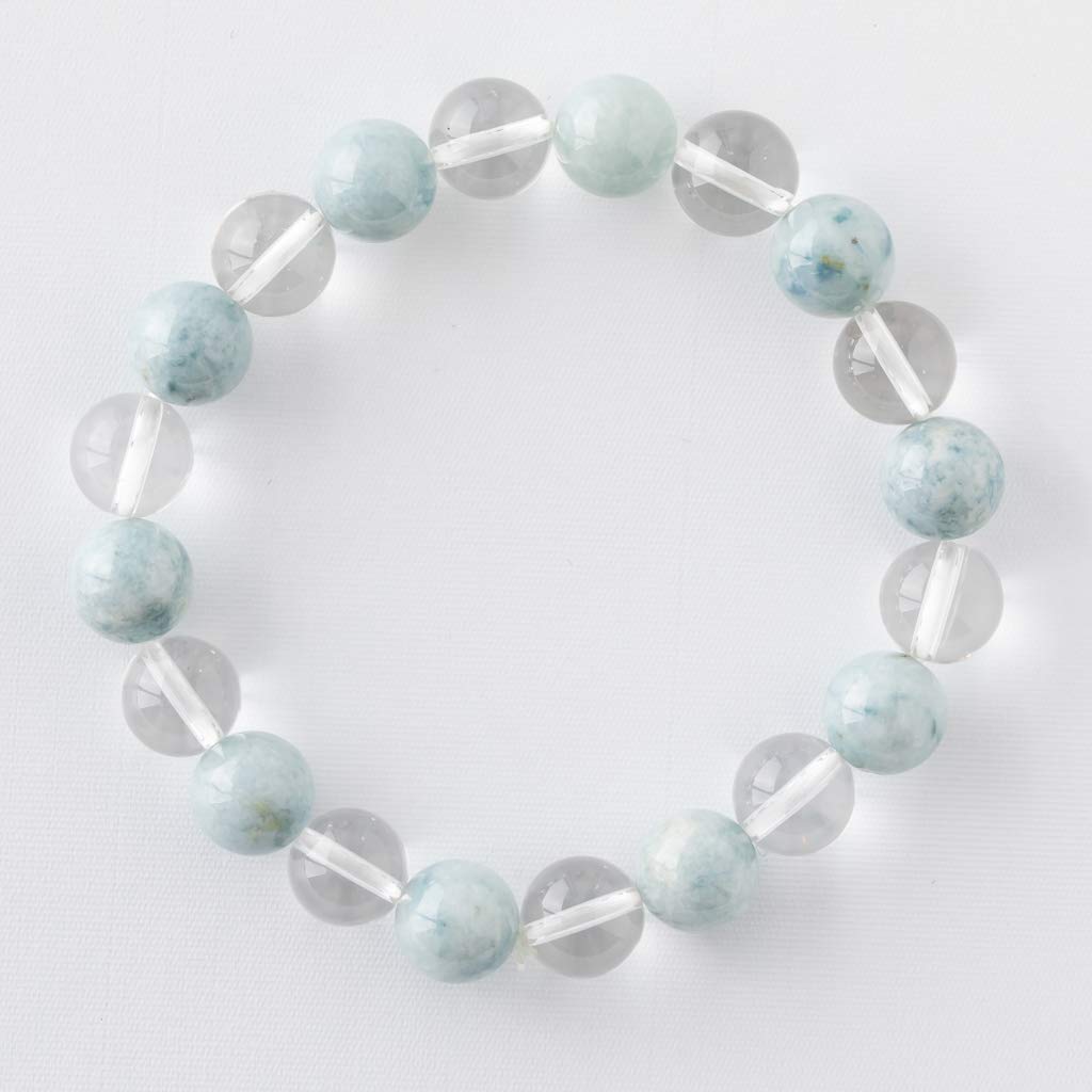 17cm Itoigawa Natürliches Jadeit-Armband mit Blau und einem Wunderschönen Japanischen Nationalstein und Jomon Kraftstein Jadeit-Werkstatt Paulowniaholz