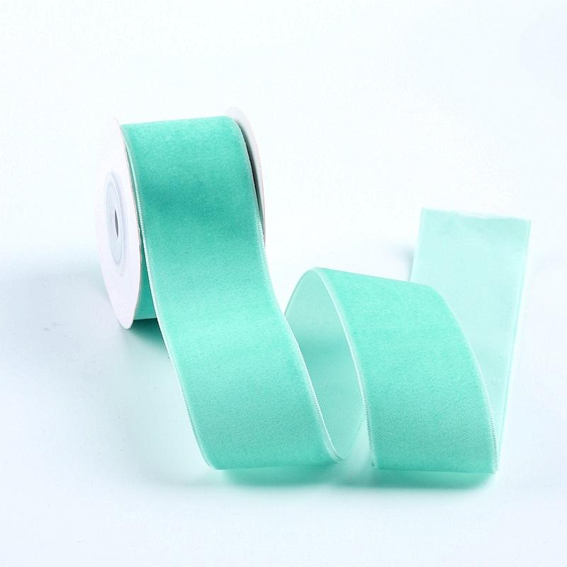 Eco-Friendly 38mm Single-Sided Flocked Velvet Ribbon Spool for Gift Wrapping DIY Bows Hair Accessories Birthday Cake Box Bands
