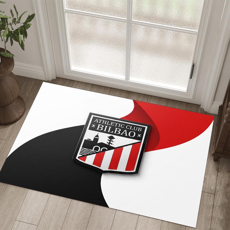 Athletic Bilbao Football Design Crystal Velvet Carpet Cozy Non?Slip Printed Rug For Bedroom Living Room Entrance