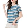 Mulberry Silk T-shirt Women's Short-sleeved  Dress Fashion Crew Neck Top, Thin Silk