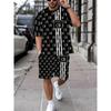 Men's Printed Short Sleeve T-Shirt + Shorts Set for Casual Sports and Outdoor Summer Wear