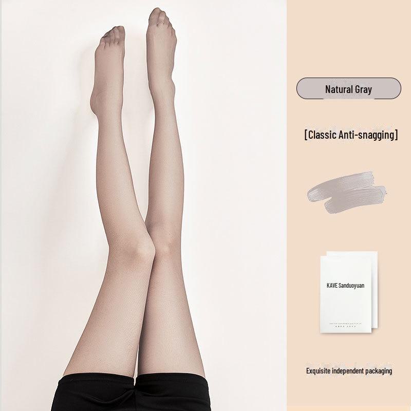 Women's Ultra-Thin Pineapple Silk Stockings - Anti-Snag 0D Black, Ideal for Spring and Summer.