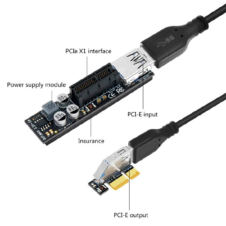 8Gbps Full Speed PCI-E x1 PCIE3.0 Extension Cable for Mainboard PCIE Card Slot Expansion Card Line