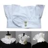 Women Renaissance Elizabethan Ruffled False Collar Vintage Clown Neck Ruff Double Button Detachable Mini Cape Party Prop