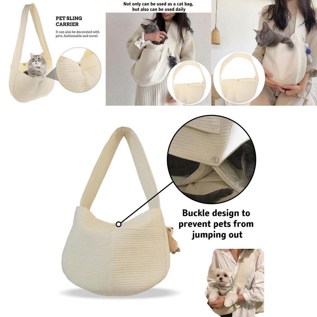Stylish Cat Carrier With Single Shoulder And Crossbody Straps Perfect For Outdoor Adventures
