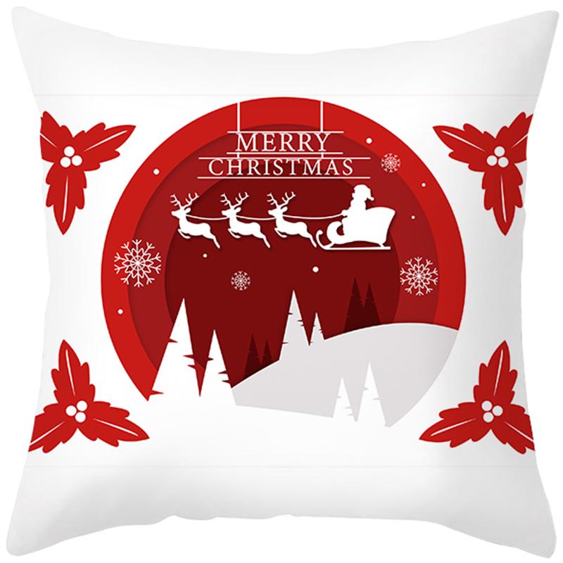 Față de pernă de Crăciun Sofă Dormitor Cameră Anul Nou Decor Acasă Vesel Sărbătoare Cadou 45x45 cm