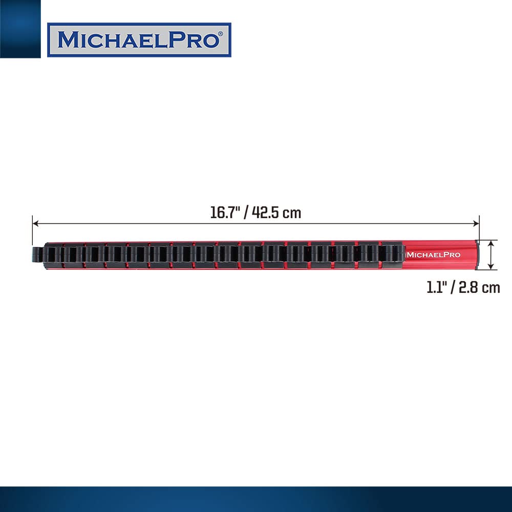 MichaelPro MP014030 Magnetic Screwdriver and Small Tool Aluminum Rail Storage for 16 Magnetic Screwdriver Organizer Organizer, Screwdrivers/Tools,