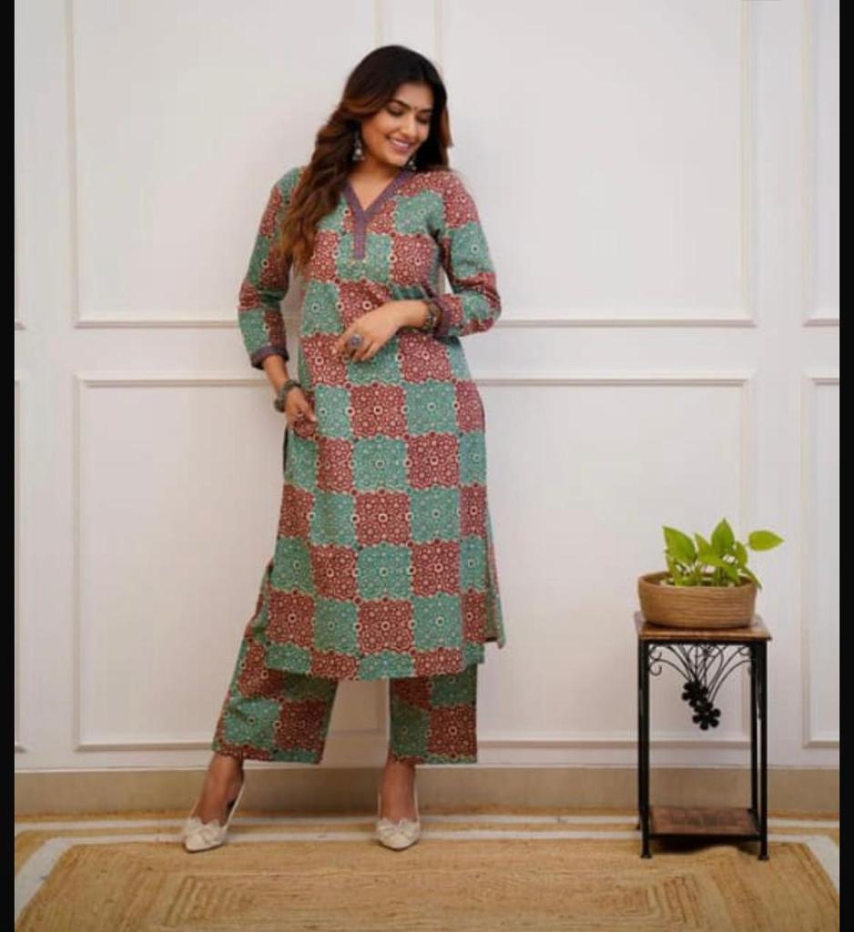 Indian Women Designer Kurta Pant Cord Set Party Wear Bollywood Top Tunic Kurti Dress
