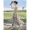 Xinfayu Elegant Slim-Fit Linen Knit Top & Flowy Skirt Set