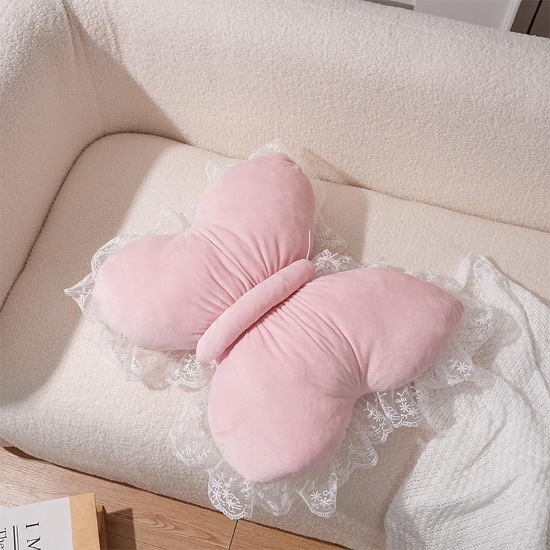 Elegant Butterfly Lumbar Pillow With Plush Cover For Bedroom And Living Room Decor