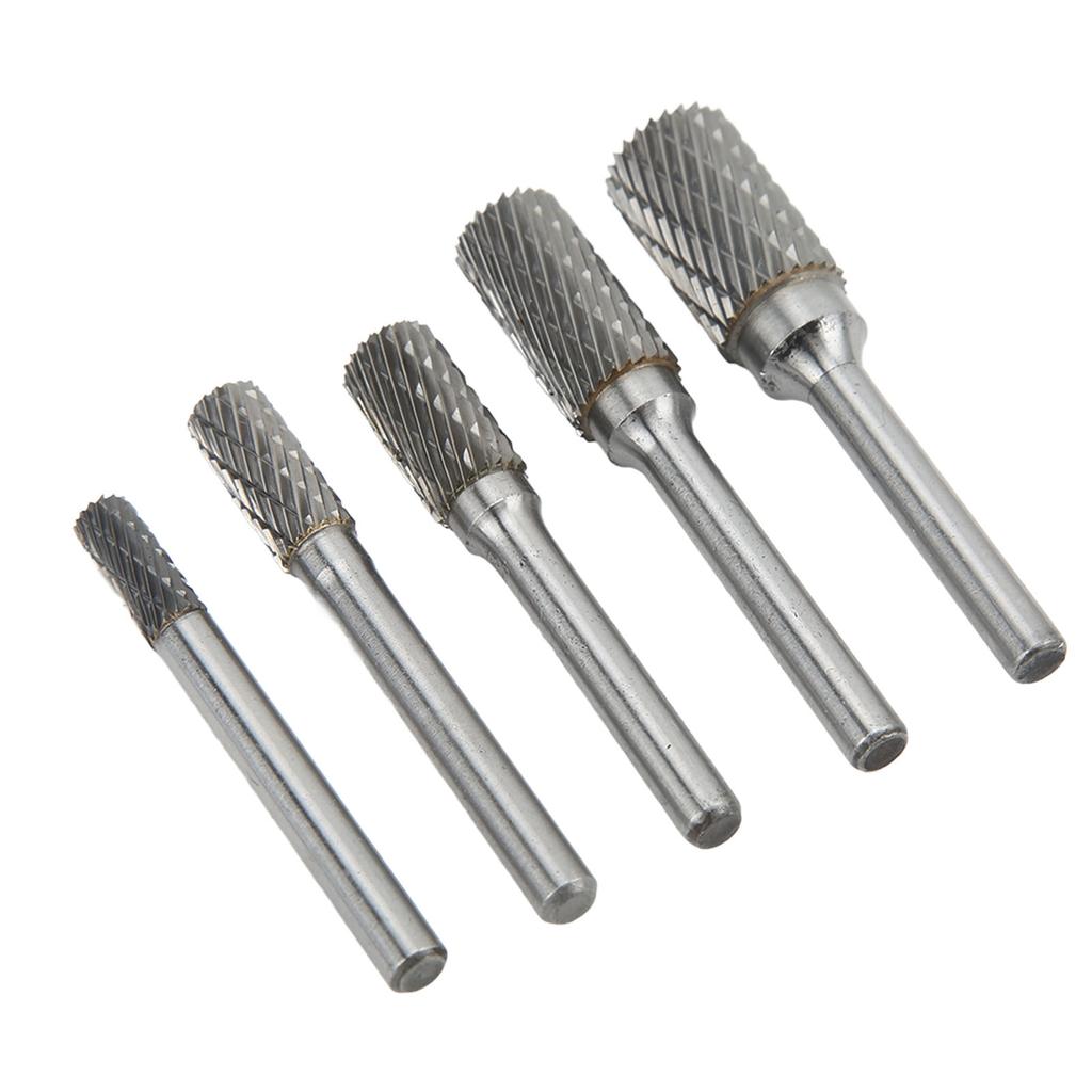 Double Cut Carbide Burrs Rotary Files Set 6mm Shank for Metalwork Wood Carving Jewellery Making Surface Grinding