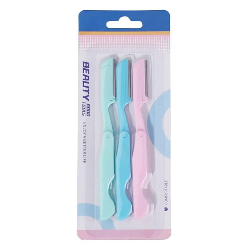 3Pcs Face Eyebrow Trimmer Blades Shaver Knife Foldable Shaper Shaping Razor Hair Remover For Women Beauty Tools
