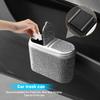 Bling Car Trash Can For Women Rhinestone Auto Door Garbage Bin Seat Back Hanging Storage Box Interior Accessories Organizer