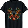 Butterfly Flower Artwork Floral Animal Art Nature Wildlife T-Shirt