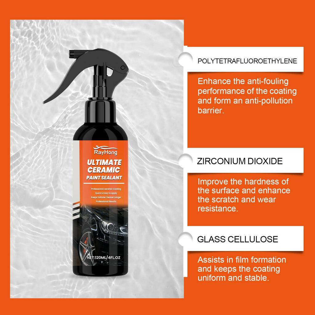 RAYHONG Automotive Ceramic Coating Spray Car Paint Coating Agent Fast Film Brightening Anti-fouling Anti-scratch Water Resistant