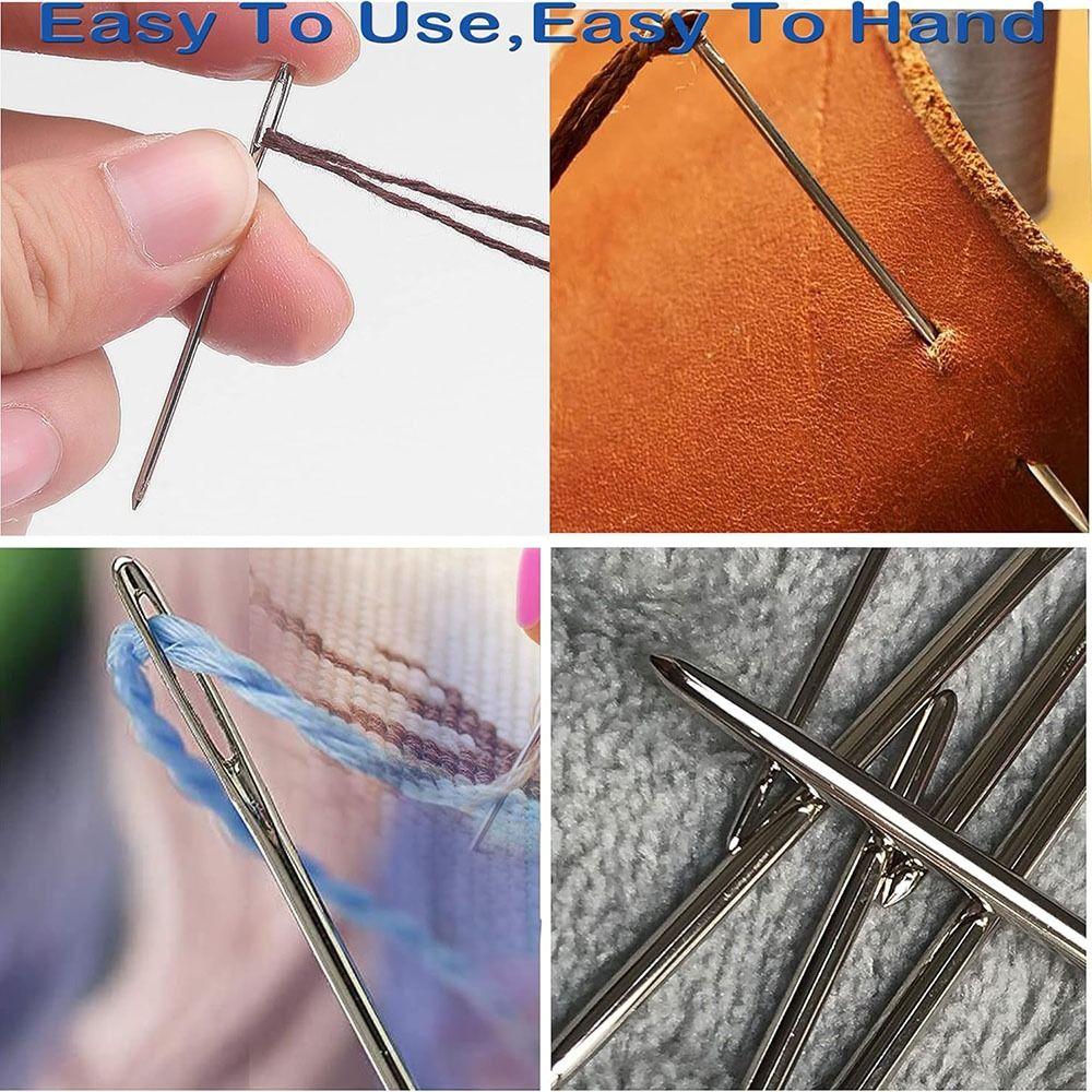 New 3 Sizes Large Eye Darning Crochet Aluminum Silver Knitting Crochet Set Weaving Crochet