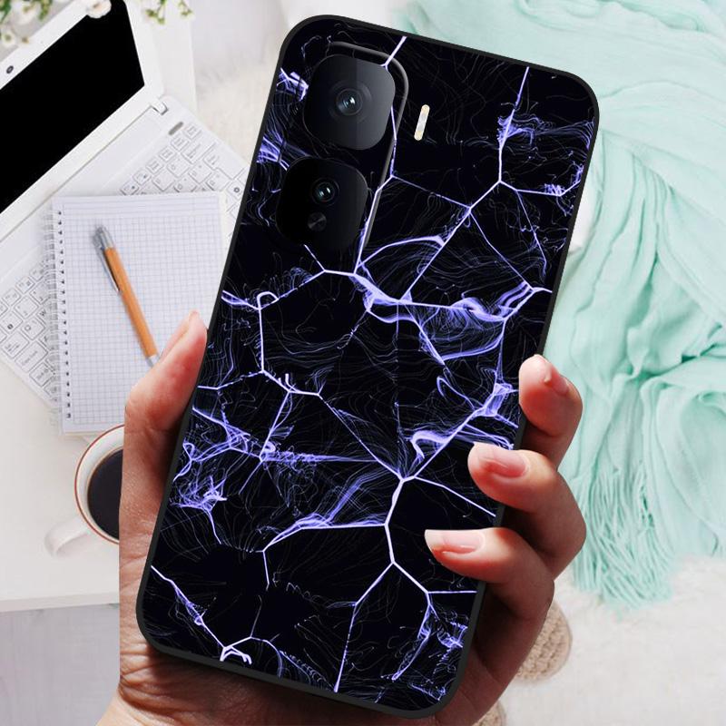 For VIVO IQOO Neo 10 Pro Case Black Cover Flowers Silicone Soft Back Cases For vivo iQOO Neo 10 Neo10 5G Phone Case 10Pro Bumper
