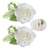 Decorative 2 Pack Artificial Flower Curtain Fasteners Adjustable Drapery Clips for Living Room Bedroom Wedding Decors