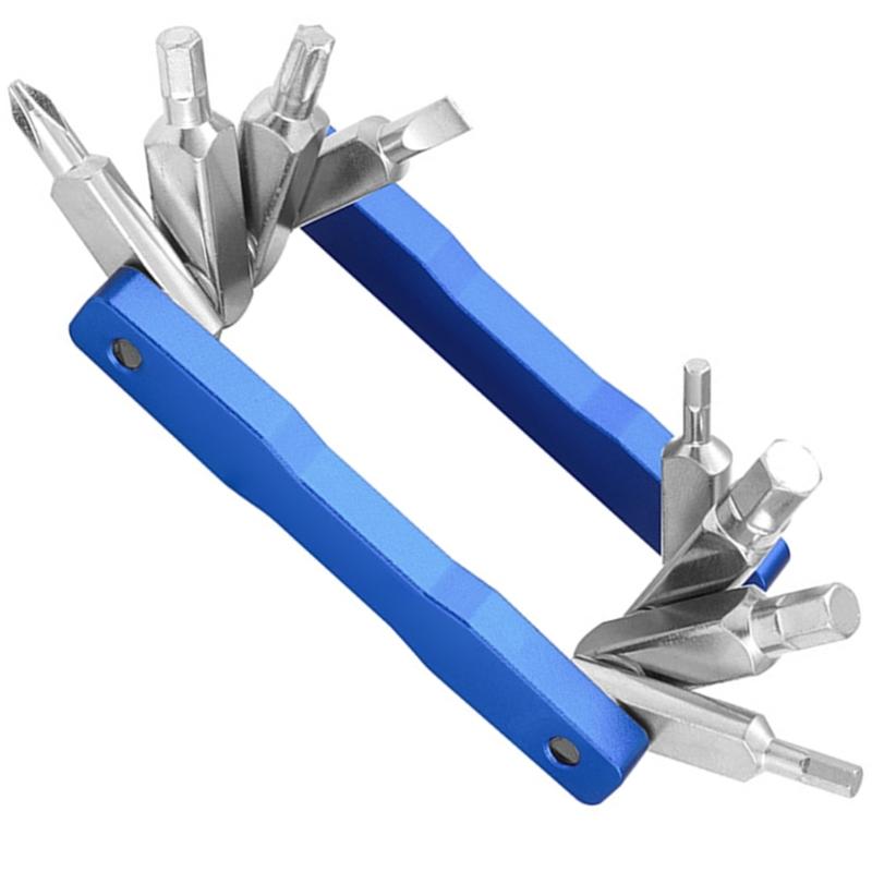 Bicycles Multifunction Tool Portable Bike Repair Wrench Cycling Repair Tool Hexagonal Spoke Wrench Space Saving синий